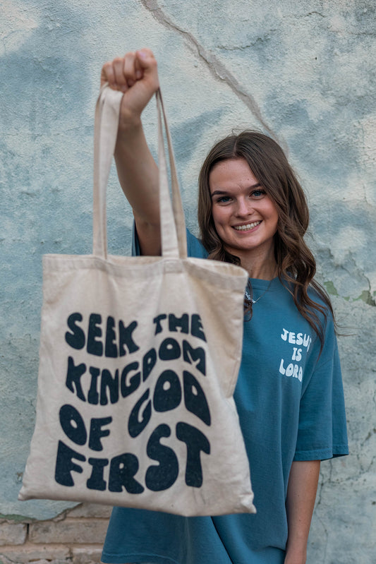 Seek the Kingdom of God First - Natural Tote Bag