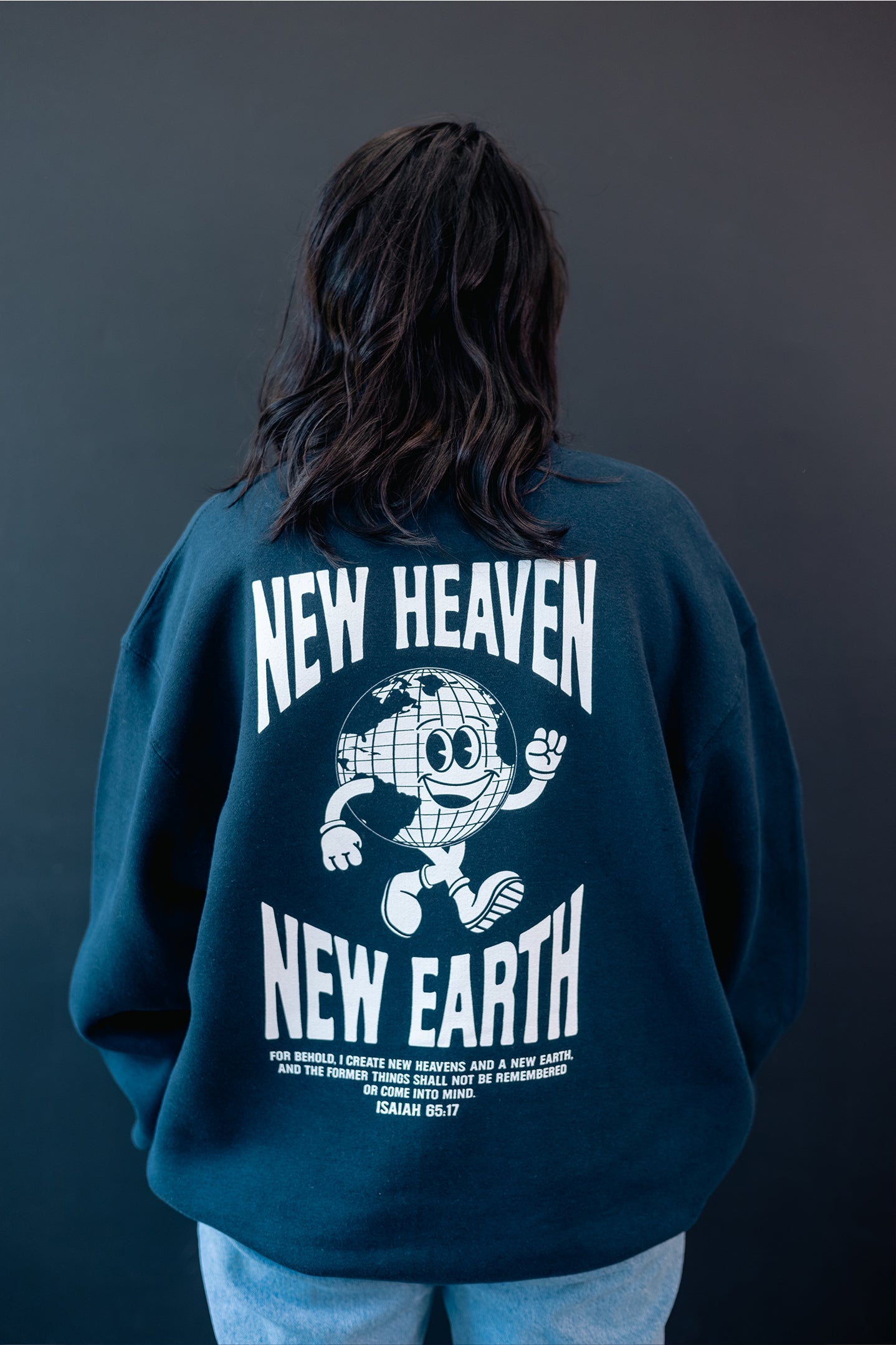 New Heaven New Earth - Navy Blue Crewneck