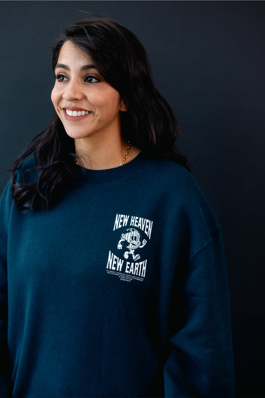 New Heaven New Earth - Navy Blue Crewneck