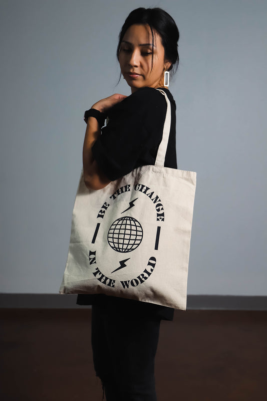 Be the Change in the World - Natural Tote Bag