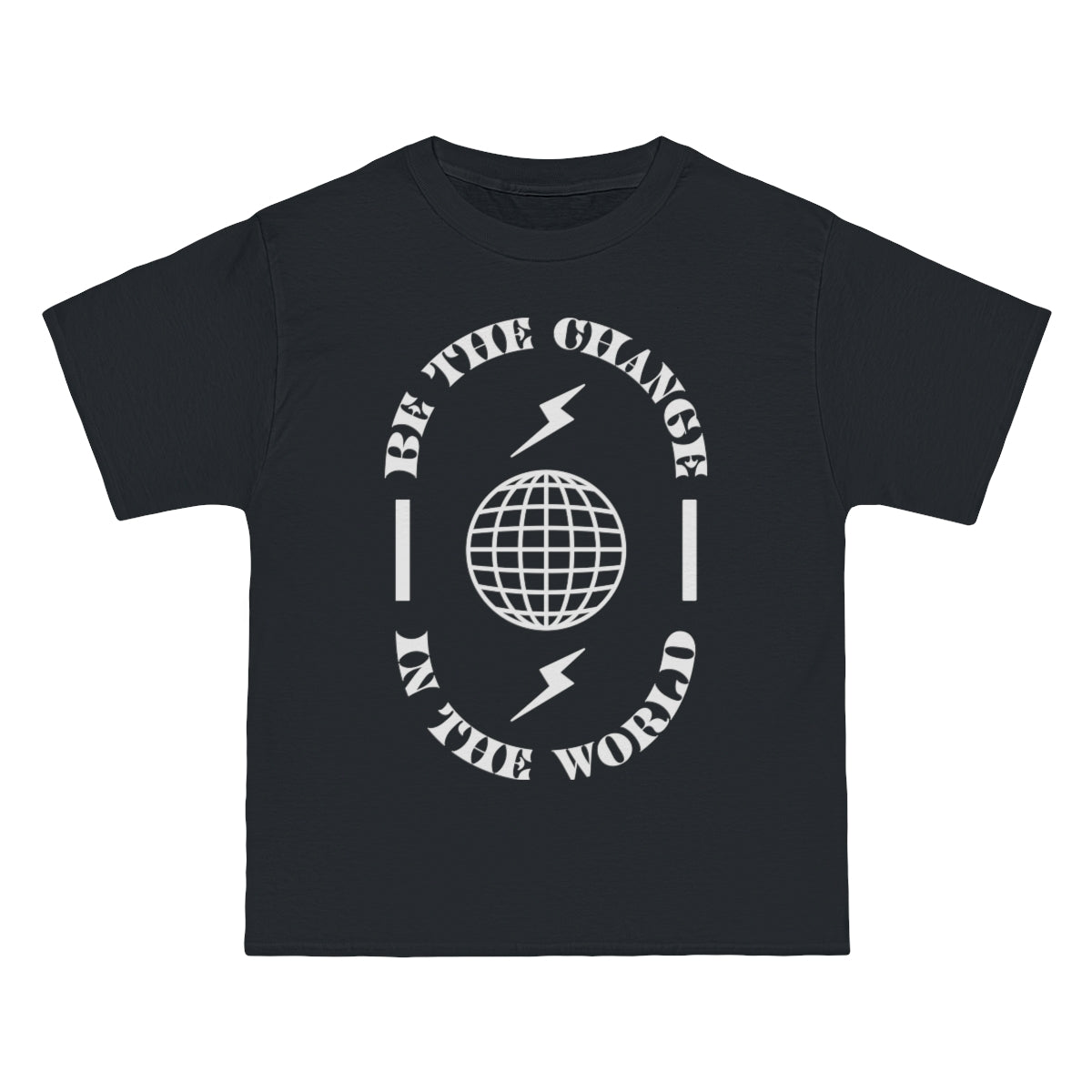 Be the Change in the World - Black Oversized Tee