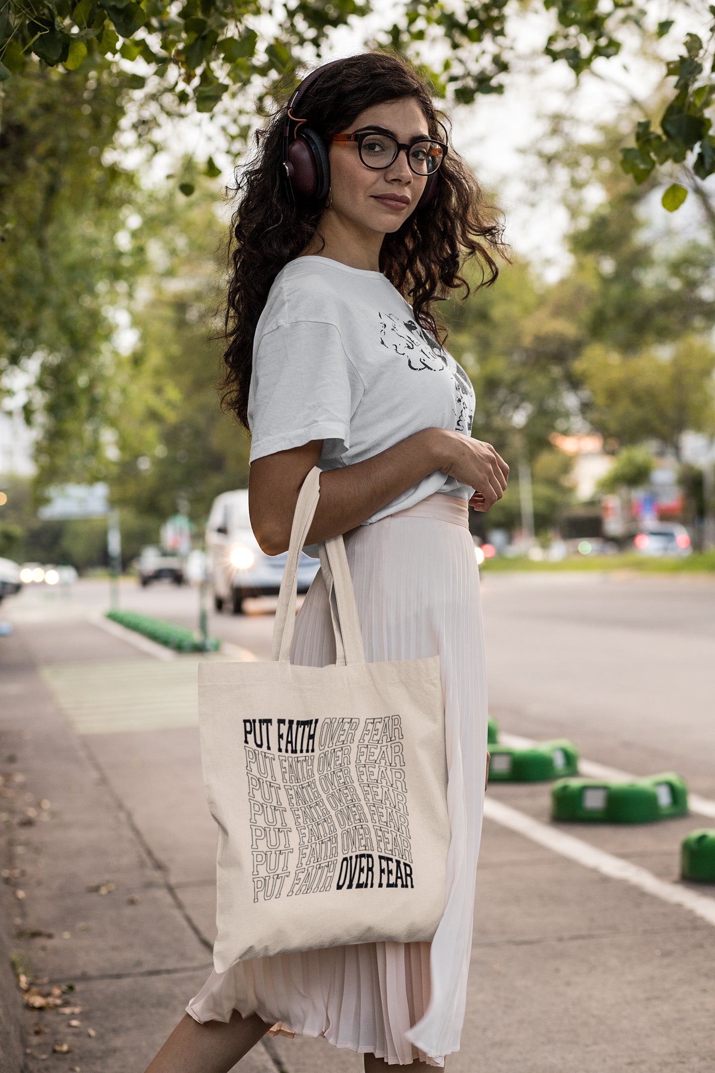 Put Faith Over Fear - Natural Tote Bag